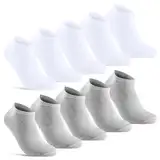 10 Paar Sneaker Socken Herren Damen kurze Socken Baumwolle 10810 (Weiß Grau 39-42)