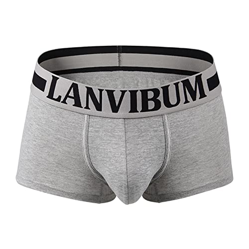 WKAYsIV Boxershorts Jungen 176 Männer Unterhosen Slip Unterhosen Männer Lang Warm Boxershorts Herren Baumwolle XXL Slip Herren(Grey,XXL)