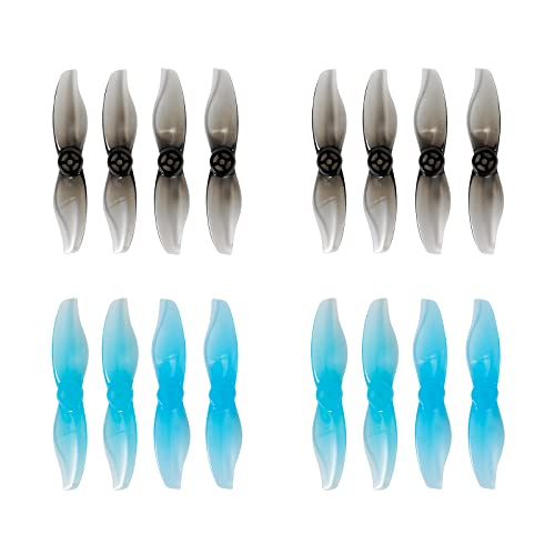 BETAFPV Gemfan 16pcs 2015 2-Blade Prop with 1.5mm Shaft Hole Whoop Drone Propellers Compatible 1103 Brushless Motors for 2S Brushless Tiny Whoop Drone like Meteor85 Whoop Drone Quadcopter-Blue&Grey