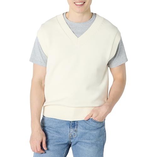 Amazon Essentials Herren Ärmelloses V-Ausschnitt-Top mit Lockerem Schnitt, Elfenbein, XXL