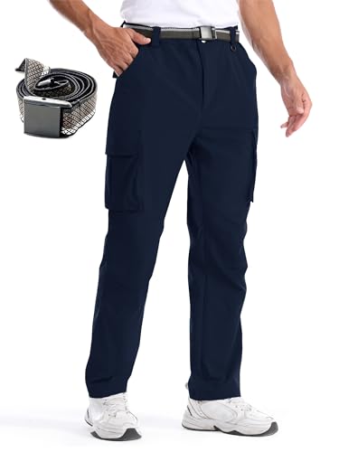 BondiTrekk Herren Wanderhose, schnell trocknende leichte Outdoorhose, elastische und Wasserabweisende Arbeitshose für Outdoor Aktivitäten Frühling/Sommer Dünner Stil Marineblau XL