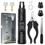 OWill Hunde Krallenschleifer mit Licht, mit Dog Nail Clippers, Zwei Nagelschleifköpfen und Nagelfeilen, für Große, Mittelgroße und Kleine Hunde