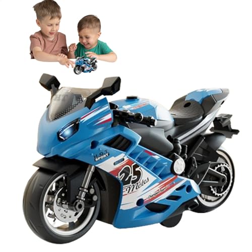 Motorrad mit Sound und Licht, Spielzeugfiguren-Set mit Sound- und Lichtfunktionen – Motorradspielzeug mit bunten Lichtern und angenehmen Soundeffekten für Kinder