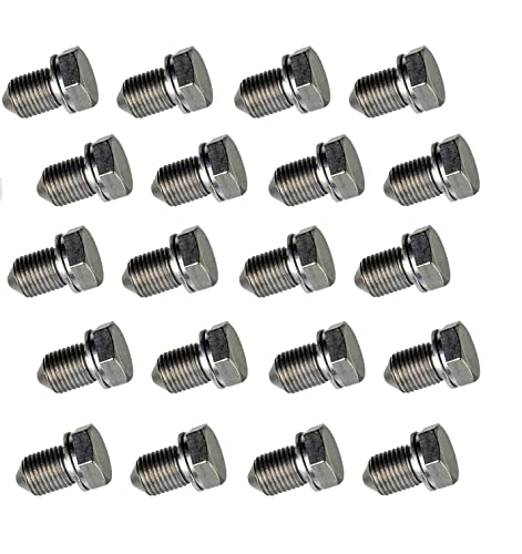 20 x Oelablassschraube mit Dichtring,Kit mit Unterlegscheibe Gewinde M14x1,5 Laenge kompatibel mit VW AUDI SEAT SKODA N90813201 N90813202