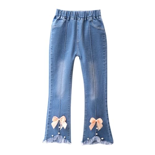 Generisch Jeans Mädchen Schmal geschnittene Bootcut-Jeans aus Stretch Mädchen Wide Leg Cargojeans Slim fit