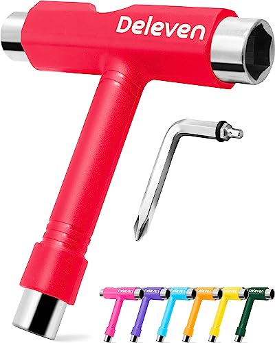 Deleven All-in-One Multifunktions-Leichtgewichtiges Tragbares Skate Tool mit 2-in-1 Inbusschlüssel & Phillips-Schraubendreher - Justiere Rollschuhe, Longboards, Skateboards, Quads, Achsen & Kingpin