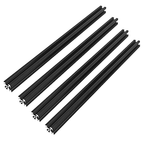MNUPL 1/4 STÜCKE 2020 V-Slot 2020 V Europäischen Standard Schwarz Eloxiert Aluminiumprofil Extrusion 2020 Linearschiene for CNC 3D Drucker DIY(4Pcs 2020 V-Slot,450mm)