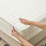 Matratzenüberzug Gesteppt 90x190 mit Reißverschluss Anpassbare Matratzenschoner Encasing Atmungsaktive Matratze Schutzbezug Spannbetttuch Weiche Waschbarer Matratzenhülle Bettlaken(200X200+40cm,C)