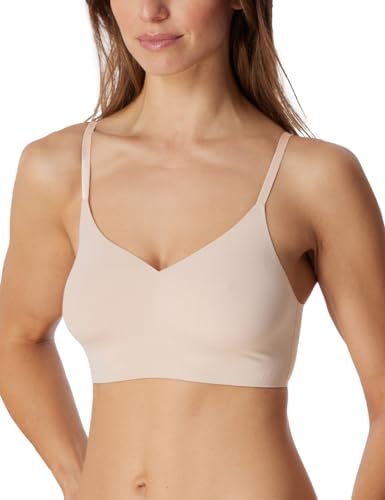Schiesser Damen Nahtloses Spaghettiträger Mit Herausnehmbaren Pads - Invisible Soft Bustier, Sand_179821, 38 EU