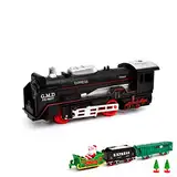Elektrische Eisenbahn m. Weihnachtsmann-Waggon für Kinder, Lokomotive mit Zügen u. Gleisen, robustes Spielzeug-Modell für Kinder in jungen Jahren u. Erwachsene, Modellbau-Set ist geeignet für Anfänger