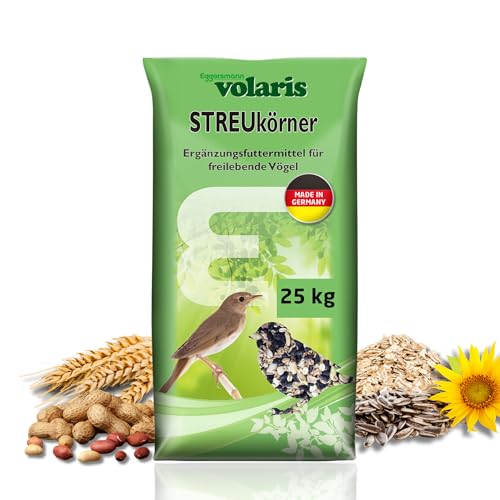 Eggersmann volaris 25 kg Volaris Streukörner | Fett-& Energiereich | für alle Vogelarten | Vogelfutter Wildvögel ganzjährig | Wildvogelfutter Sonnenblumenkerne