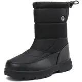 Sixspace Winterstiefel Herren Damen Winterschuhe Warm Gefüttert Schneestiefel Leicht Wanderschuhe Trekkingschuhe rutschfest Stiefel,Schwarz 42 EU