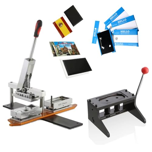 127 x 41,5 mm Fotomagnetmaschine, DIY-Kühlschrankmagnet-Herstellungsset mit Papierschneider + 100-teiliger Komponenten-Kühlschrankmagnet, zum Dekorieren von Kühlschränken, Werbegeschenkherstell