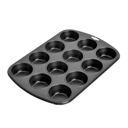 ORIGINAL KAISER Creativ Muffin-Backform, Legierter Stahl, schwarz, 38 x 27 x 3 cm