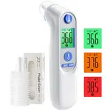 Ohrthermometer für Baby Erwachsene, Ohr Fieberthermometer mit Alter Präzision und farbcodierte Temperaturanzeige, digitales infrarot-Thermometer mit 21*Einweg-Schutzkappen