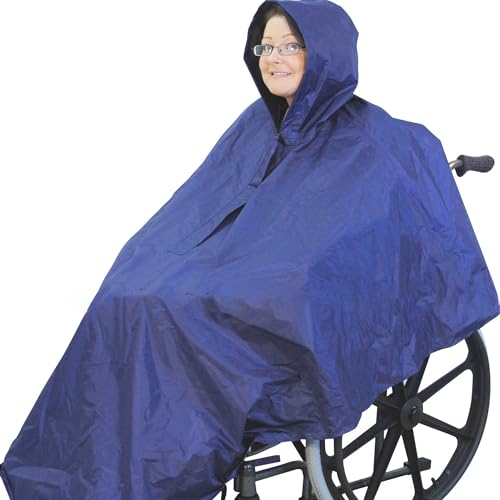 CXAFQ Reflektierender Hochglanz-Rollstuhl-Regenponcho, Regenponcho für Behinderte, Senioren-Mobilitätsroller-Mackintosh, wasserdichter Rollstuhl-Regenponcho, Ganzkörper-Wind- und Regenschutz