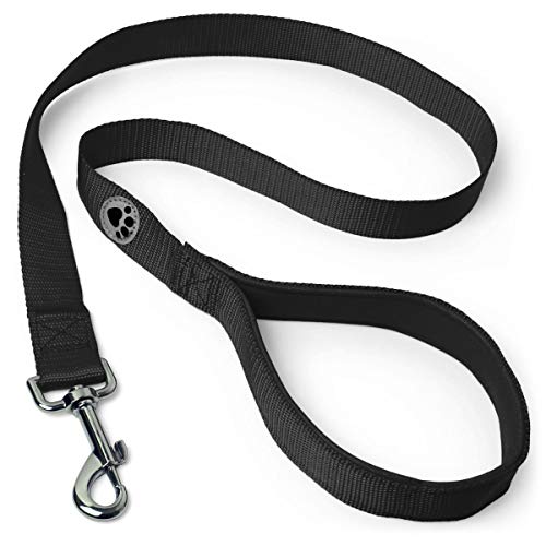 iGadgitz Home U7155 Führleine Hund, Hundeleine Gepolstert Griff -Schwarz -100cm (1m)
