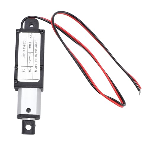 24 V Mini-Linearantrieb, 15 mm Hub, 20 N, 30 mm/s Geschwindigkeit, Al-Rohr und ABS-Anschluss, mehrere Schutzfunktionen für industrielle Landmaschinen und Heimautomatisierung
