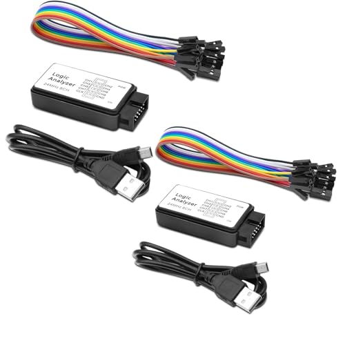 Logic Analyzer 8 CH, USB Logic Analyzer Gerät mit USB-Kabel 24MHz 8-Kanal UART IIC SPI Debug