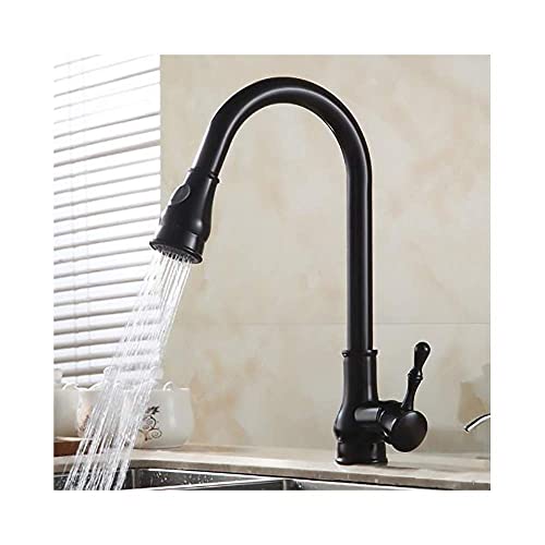 Spültischarmatur mit ausziehbarer Brause, 2-Funktionsbrause und Sprudelwasser, Messing, Beckenwartung, Einhandgriff, Kalt-Warmwasser, Reifenmontage, Küchenarmatur