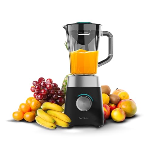 Cecotec Standmixer Power Black Titanium 1300Max B. 1300 W, 2 Geschwindigkeiten, Messer mit 4 schwarzen Titanklingen, 1,5 L, Pulse-Funktion zum Zerkleinern und Pulverisieren, Ice-Crush