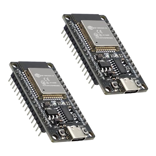 ESP32 mit CH340 Entwicklungsplatine Binghe 2 Stück ESP32 ESP-32S ESP32-WROOM-32D Modul 2.4 GHz WiFi + Bluetooth 2-in-1 geringer Stromverbrauch Typ-C Stecker Kompatibel mit Arduino