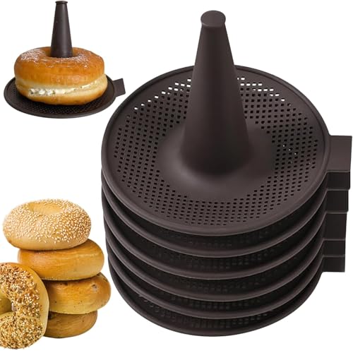 Generisch Silikonformen, Donutform zum Backen, Donut-Backformen-Set, 6-teiliges Gebäckformen für Bagel- und Donut-Kuchenformen (6 Stück, Kaffee)