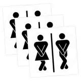 Tofficu 3 Stück Badezimmer Türaufkleber Wasserfeste Aufkleber Badezimmer Dekorationen Schilder Wc Türschild Dekorativer Badezimmer Aufkleber Toiletten Badezimmer Schild Badezimmer