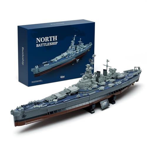 Nifeliz North Battleship Klemmbausteine Schiffe für Erwachsene, Militär Modellbausatz Schlachtschiff USS zum Bauen und Ausstellen, Geschenk für Militärbegeisterte Männer (1701 Teile, NF10280)