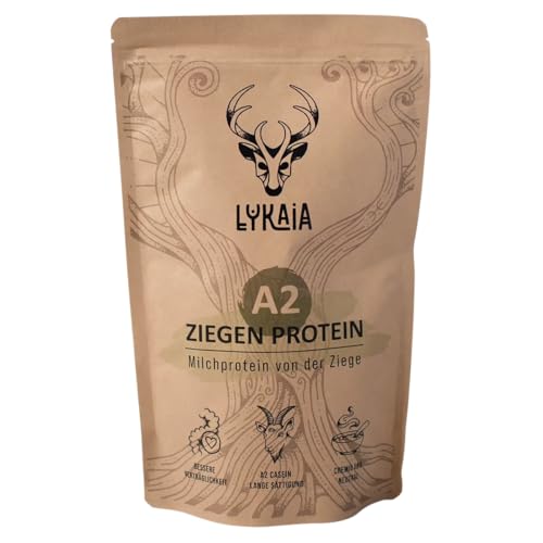 LYKAIA A2 Ziegen Protein 300 g natürliches Proteinpulver ohne Zusatzstoffe aus 100% A2 Milch, hochwertig und gut verträglich wegen ursprünglicher A2 Struktur, neutral und cremig