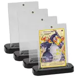 4pcs Magnetic Card Holder 35PT Magnetischer Kartenhalter mit 4pcs Sammelkarten Ständer Pokemon Karten Hüllen Trading Card Sleeve UV Karte Pokemon Folien Magnet Holder Hardcase für Yugioh TCG Toploader