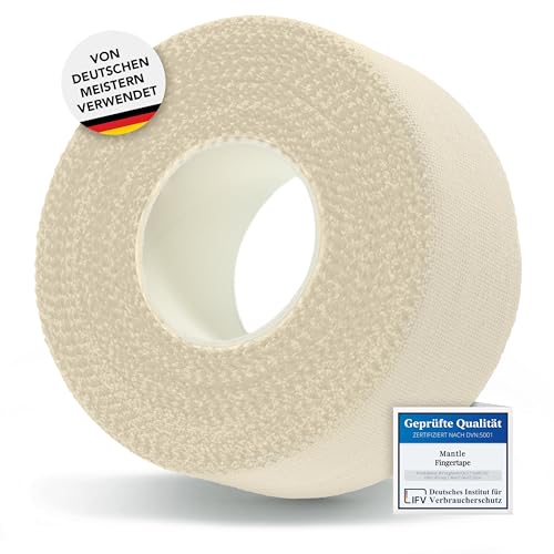 Mantle Fingertape 2,5cm x 10m 1 Rolle weiß Klettern Bouldern Kampfsport Volleyball Handball Basketball Kraftsport Sporttape