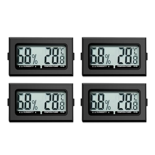 Digital Thermometer Innen Hygrometer Mini Hygrometer Thermometer Innen Reptilien Digitaler Hygrometer, für Büro, Küche, LCD-Thermometer Inkubator, Thermometer Gewächshaus (4)