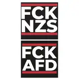 FCK AFD & FCK NZS - 100x Aufkleber - Sticker - Set mit jeweils 50 Stickern - 5,2cm x 5,2cm - fck afd sticker fck nzs sticker aufkleber links