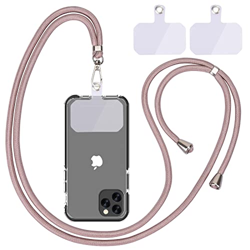 Handykette Universal, Handy Lanyard, Universelles Handy um den Hals hängend mit Pad Handy Lanyard, verstellbar und abnehmbar. (0Roségold)
