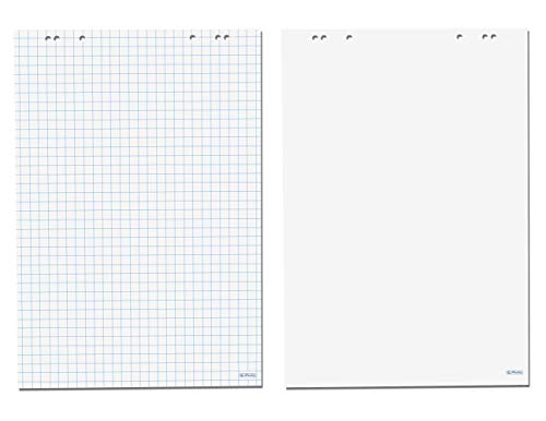 Herlitz Flipchartblock, 68x99cm 10 Böcke (5 Blöcke kariert/blanko + 5 Blöcke blanko/blanko)