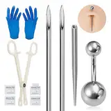 Tadipri 11Stück Piercing Set Chirurgenstahl Retainer mit Klemmhandschuhen Körperpiercing Werkzeugset für Bauchnabel Ohr Piercing
