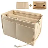 BluVast Handtaschenorganizer,30x17x16cm Organizer Taschen, Filz Innentasche für Handtaschen Mehrere Fächer,Langlebig Tote Bag Organizer