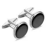 Ouligay Manschettenknöpfe Herren Schwarz Manchettenknoepfe Hochzeit Klassische Manschettenknöpfe Cufflinks for Men Hochzeit Tanzparty Business