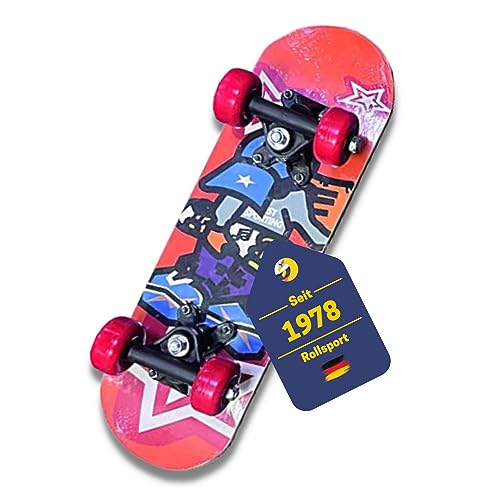 Best Sporting Mini Skateboard I hochwertiges Skateboard Kinder I Mini-Skateboard mit beidseitig bedruckten Skateboard Deck I Skateboard Mädchen & Jungs I Skateboard Anfänger Comic-Design