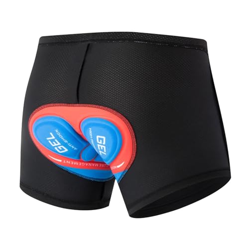 Fahrradhosen für Herren, Radlerhose Herren MTB Radunterhose Mit Sitzpolster Gepolstert Radhose Elastische Atmungsaktive Fahrrad Hose stoßfeste Gepolsterte Radfahren Unterwäsche Mountainbike Shorts