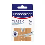 Hansaplast Classic Pflaster (1 m x 6 cm), zuschneidbare Wundpflaster mit extra starker Klebkraft & Bacteria Shield, flexibles und atmungsaktives Verbandsmaterial