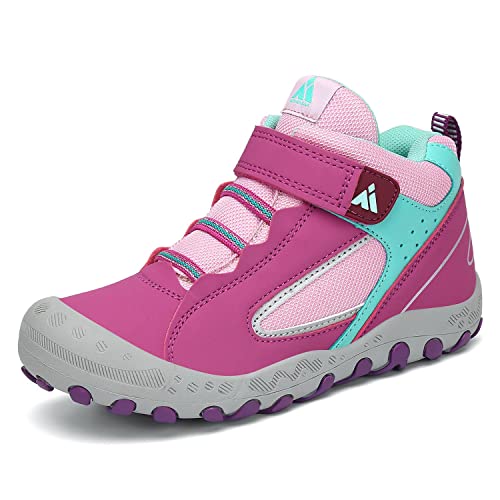 Mishansha Wanderschuhe Mädchen Trekkingschuhe Kinder rutschfeste Sneaker Outdoor Freizeitschuhe Rosa Gr.27