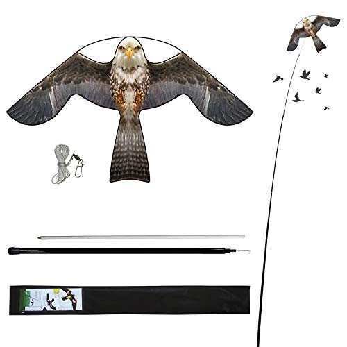 Laptony Bird Scarer Flying Kite Crops Farm Protector Bird Hawk Flying Kite mit 4 m Teleskopstange (Stil B)