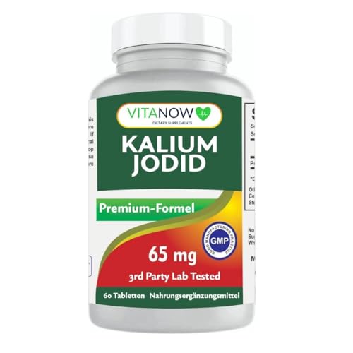 Kaliumjodid 65mg Nahrungsergänzungsmittel, Kaliumjodid 60 Tabletten Sehr stark Doseriung