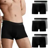 Falechay Boxershorts Herren Unterhosen Männer Boxer Shorts 6er Pack Unterwäsche Baumwolle Sportunterhosen für Herren Ohne Kratzenden Zettel Sport Unterhosen Schwarz-Grau L