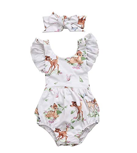 SAMGU Baby Spielanzug Kleinkinder Sommer Schmetterling Stirnband Ärmellose Outfit Sets für 0-18 Monate