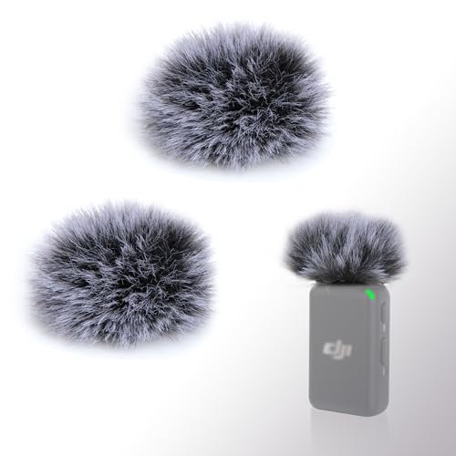 YOUSHARES Mikrofon Windschutz für DJI Mic, 2 PCS Fell Wind Muff Pop Filter kompatibel mit DJI Mic, Professionelle Außen Windfilter Schallschutz (2 Stück)