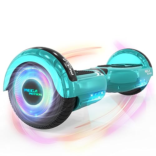 MEGA MOTION Hoverboards für Kinder, 6.5 Zoll Zweirad Selbstbalancierendes Hoverboards mit Bluetooth Lautsprecher, Kommt mit cool leuchtendem Rad, mit LED-Leuchten, Geschenk für Kinder und Jugendliche