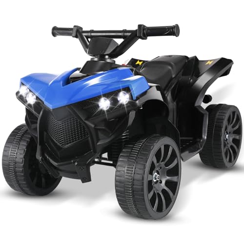 6V Kinderquad Elektro, Elektroquad Kinder 3-5 KM/h, ATV Kinderauto Kindermotorrad mit MP3-Musikplayer Trompete und Scheinwerfer,USB-Aufladung, Kinderfahrzeug Quad Elektro für Kinder ab 3 Jahre, Blau